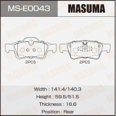 Колодки тормозные MASUMA MSE0043 A0044205220,A0084205320,A1644201520,A1644201920,A1644202720