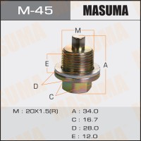 Болт слива масла M20 x 1.5 магнитом Honda MASUMA M45