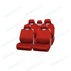 Чехлы - майки комплект R-1 plus закрытые сиденья полиэстер красные Autoprofi R-902P RD