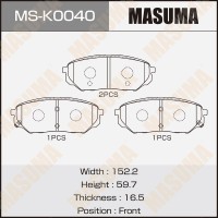 Колодки тормозные Kia Sorento 14-; Hyundai Santa Fe 18- Masuma MS-K0040