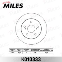Диск тормозной Toyota Auris 07- (пр-во Япония) задний D=259 мм Miles K010333