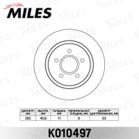 Диск тормозной Ford Focus 04-/08-; Volvo C30/C70 задний Miles K010497