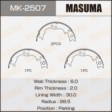 Колодки стояночного тормоза Toyota Altezza 98-05, Crown 99-07, Mark II 00- Masuma MK-2507