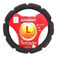 Оплетка руля L Autoprofi поролон (10 подушечек) черная SP-9030 BK (L)
