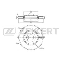 Диск тормозной ZEKKERT BS5049 перед. вентил. (321 x 46 x 30) Opel Astra J 11-, Zafira C 11-
