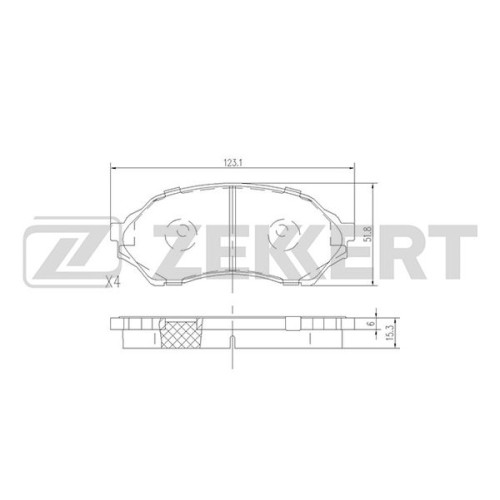 Колодки тормозные Mazda 323 VI 98- передние дисковые (GDB3193) Zekkert BS-1118