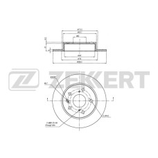 Диск тормозной Suzuki SX4 (JY) 13-, Swift (FZ, NZ) 13-, Vitara (LY) 15- задний Zekkert BS6243