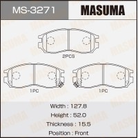 Колодки тормозные Mitsubishi Colt 91-07, Eclipse 89-99, Galant 92-06 передние MASUMA MS-3271