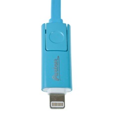 Кабель micro USB/Apple 8pin 1 м 2.1A 2-в-1 плоский Partner