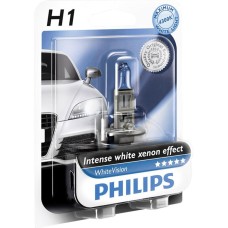Лампа 12 В H1 55 Вт дальнего света White Vision 4300К галогенная блистер Philips