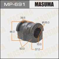 Втулка стабилизатора Nissan X-Trail (T30) 02-, Primera (P12) 01- переднего D=18 MASUMA MP-691
