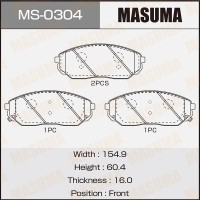 Колодки тормозные Kia Sorento 02- передние Masuma MS-0304