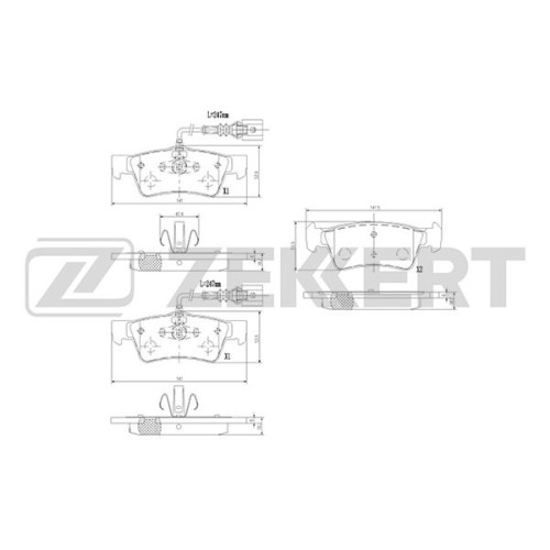 Колодки тормозные ZEKKERT BS1374 диск. задн. с датчиком VW Touareg 02-