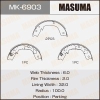 Колодки стояночного тормоза Mitsubishi Pajero 99- MASUMA MK-6903