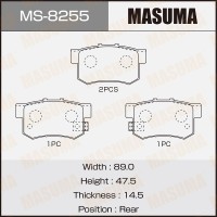 Колодки тормозные Honda Accord 93-, Fit 01-08, CR-V 01-06, Integra 97- задние MASUMA MS-8255