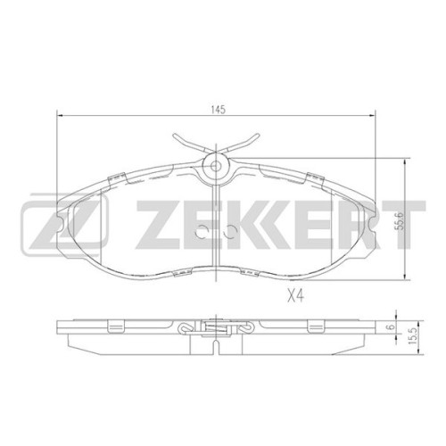 Колодки тормозные ZEKKERT BS1112 диск. передн. Ford Maveric II 93-, Nissan Serena (C23) 91-, Terrano (R20) 93-
