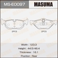 Колодки тормозные BMW 1 (E81, E87, E88) 04-11, 3 (E90) 05-, X1 (E84) 09- задние Masuma MS-E0097