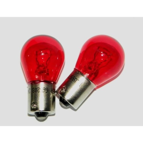 Лампа 12 В 21 Вт 1-контактная металлический цоколь красная Vegas 10 шт. AVS A78180S