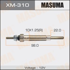 Свеча накала MASUMA Mitsubishi (4D56); Nissan; Hyundai XM-310