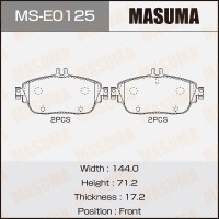 Колодки тормозные MB A (W176) 12-, CLA (C117) 13-, GLA (X156) 13- передние Masuma MS-E0125