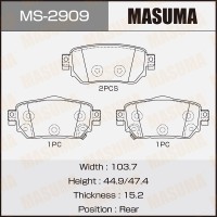 Колодки тормозные Nissan Qashqai (J11) 14-; X-Trail (T32) 14- задние MASUMA MS-2909