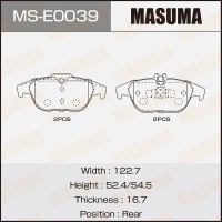 Колодки тормозные MB C (204) 11-, E (207) 11- задние дисковые Masuma MS-E0039