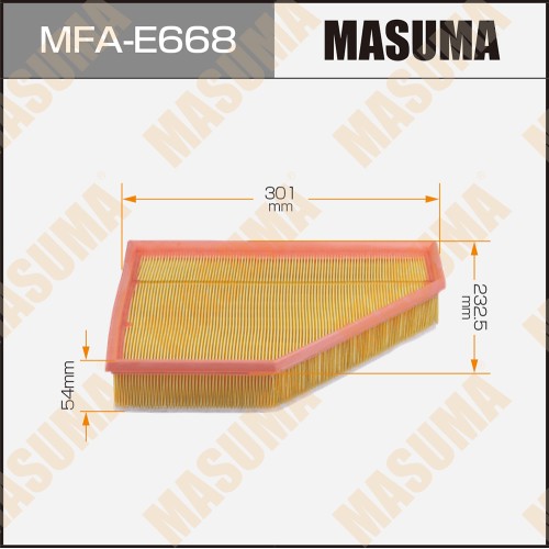 Воздушный фильтр A0487 MASUMA LHD BMW X1 (E84), 3-SERIES (E92) (1/20)
