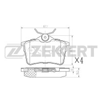 Колодки тормозные Citroen Berlingo (MF, B9) 05-; Peugeot 308 задние дисковые (GDB1799) Zekkert BS-1012