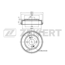 Барабан тормозной Hyundai Getz 02- (с ABS) Zekkert BS-5215