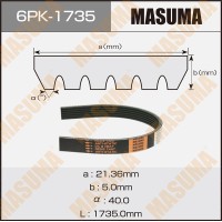 Ремень ручейковый MASUMA 6PK1735