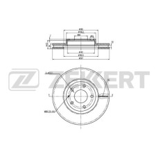 Диск тормозной Mazda 6 (GJ, GL) 12-, CX-5 11-17 передний 297 x 28 Zekkert BS-5488