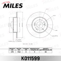 Диск тормозной Nissan Maxima QX 95- задний D=278 мм Miles K011599