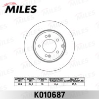 Диск тормозной Hyundai Sonata NF 05- задний D=284 мм Miles K010687