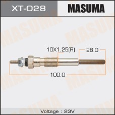 Свеча накала MASUMA Toyota Dyna 88-, Lend Cruiser 90- (1HZ, 1HDT) XT-028