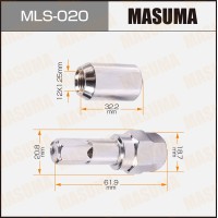 Гайка колеса M 12 x 1,25 под шестригранник (комплект 20 шт.+ ключ) MASUMA MLS-020