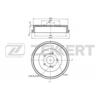 Барабан тормозной ZEKKERT BS5188 зад. 4351165J00 SUZUKI Suzuki Grand Vitara I, II 98-