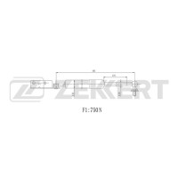 Амортизатор багажника ZEKKERT GF1320 лев. Mazda 626 IV 91-
