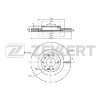 Диск тормозной Mazda CX-7 07-, CX-9 06- передний вентилируемый 319,8 х 28 Zekkert BS5746