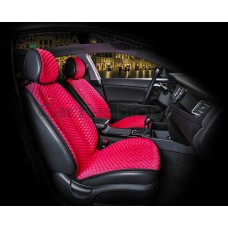 Накидки на сиденье CarFashion Palermo полиэстер/экокожа передняя красно-бордовая 2 шт.