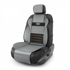 Накидка на сиденье Autoprofi Multi Comfort ортопедическая экокожа черная-т.серая MLT-320G BK/D.GY