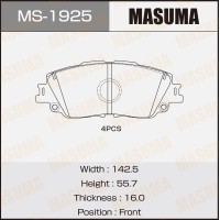 Колодки тормозные Toyota Camry (V70) 17-, RAV4 V 18-; Lexus ES VII 18-, UX 18- передние Masuma MS-1925