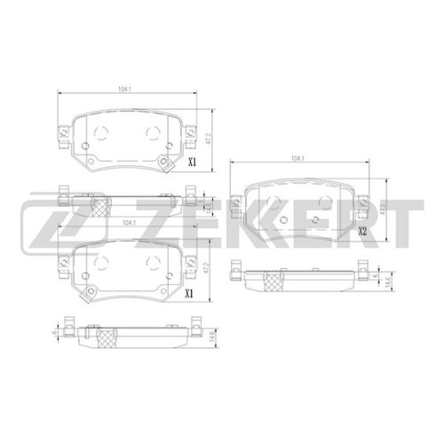 Колодки тормозные Mazda 6 III 12- задние дисковые (GDB3632) Zekkert BS-3018