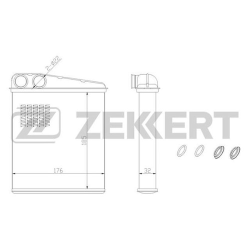 Радиатор печки ZEKKERT MK5054 Audi A3 II 03-, TT II 06-, Seat Altea 04, Skoda Octavia (1Z_) 04-, VW
