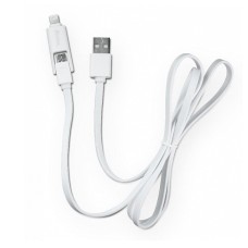 Кабель micro USB/Apple 8pin 1 м 2.1 A 2 в 1 белый плоский Olmio