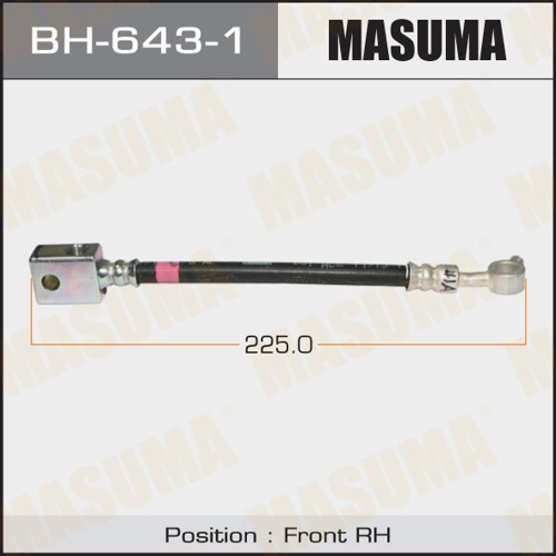 Шланг тормозной Infiniti EX 08-13, G 06-, QX 13- передний MASUMA правый BH-643-1
