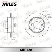 Диск тормозной Hyundai i30; Kia Ceed 12- задний D=262 мм Miles K011320