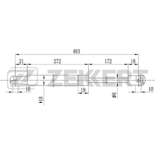 Амортизатор багажника ZEKKERT GF1792 Hyundai Getz 02-