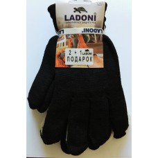 Перчатки Ladoni набор зимние двухслойные без ПВХ 2 пары + перчатки без ПВХ
