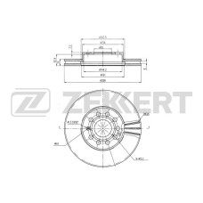 Диск тормозной Audi A3 II 03-; Skoda Octavia (1Z, 5E) 04- передний вентилируемый 287, 8 х 24,9 Zekkert BS5043