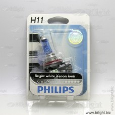 Лампа 12 В H11 55 Вт PGJ19-2 Cristal Vision галогенная блистер Philips
